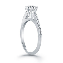 Load image into Gallery viewer, White Gold 14k Micro Prong Diamond Cathedral Engagement Ring