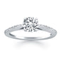 White Gold 14k Micro Prong Diamond Cathedral Engagement Ring