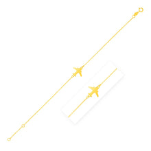 Load image into Gallery viewer, Yellow Gold 14k Airplane Women&#39;s Fancy Bracelet