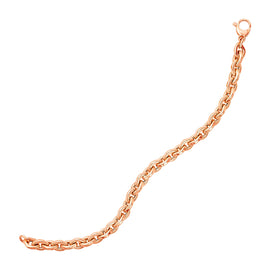 Rose Gold 14k 7 1/4 inch Women's Rolo Chain Bracelet