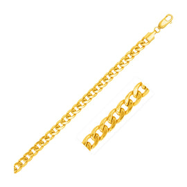 Yellow Gold 14k 5.3mm Women's Miami Cuban Semi Solid Bracelet