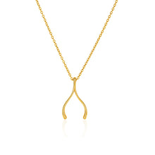 Load image into Gallery viewer, 14k Yellow Gold with Wishbone Pendant