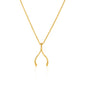 14k Yellow Gold with Wishbone Pendant