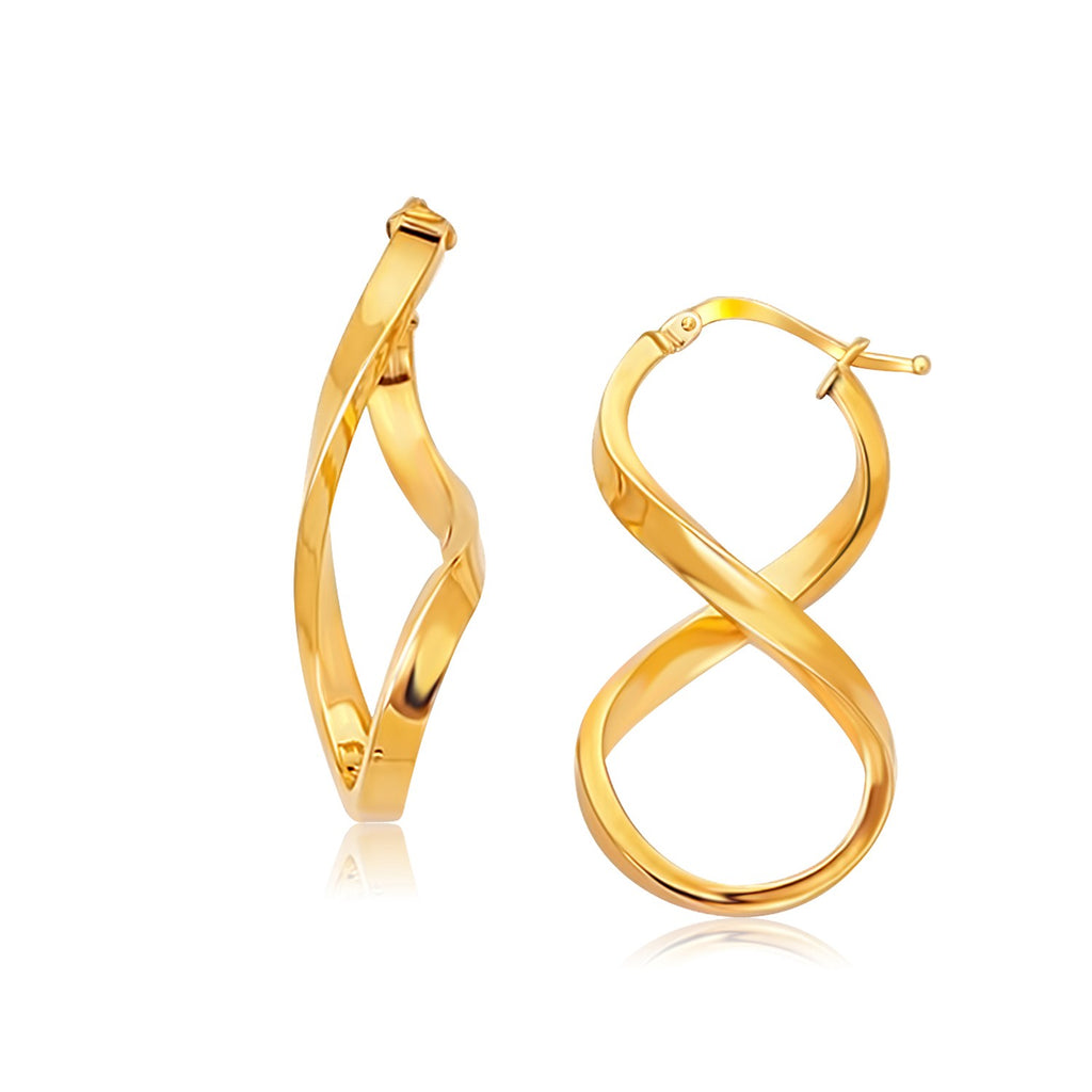 Yellow Gold 14k Polished Infinity Shape Drop Earrings