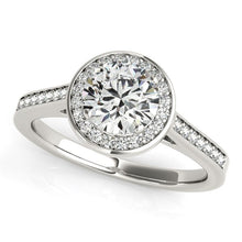 Load image into Gallery viewer, White Gold 14k Halo Round Diamond Engagement Ring