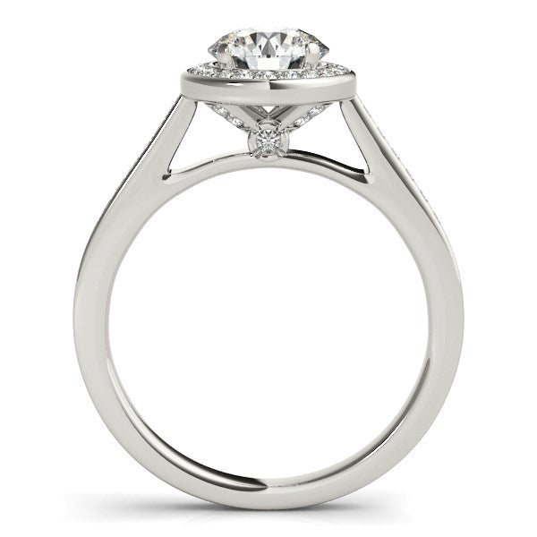 White Gold 14k Halo Round Diamond Engagement Ring