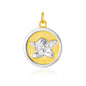 Two Tone Gold 14k Round Angel Medal Pendant