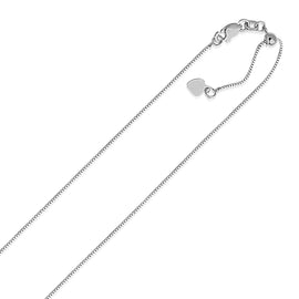 White Gold 14k 0.7mm Adjustable Box Chain