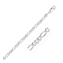 White Gold 3.8mm 14k Solid Lobster Claw Figaro Chain