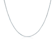 Load image into Gallery viewer, Sterling Silver 18 inch Pale Blue Women&#39;s Cubic Zirconias Necklace