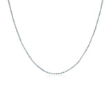 Sterling Silver 18 inch Pale Blue Women's Cubic Zirconias Necklace