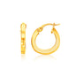 Yellow Gold 14k Flat Side Small Hoop Earrings with Snap Lock