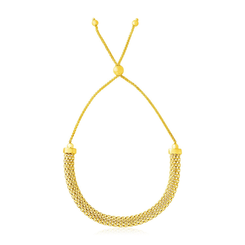 Yellow Gold 14k Women's Adjustable Bracelet with Panther Chain