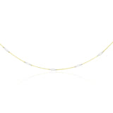 Two-Tone Gold 14k Long Open Oval Station Women's Chain Necklace