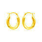 Yellow Gold 14k Polished Oval Hoop Earrings in Hinged Snap Back