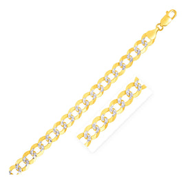 Two Tone Gold 8.2 mm 14k Pave Curb Chain