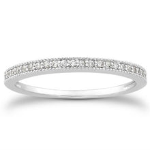 Load image into Gallery viewer, White Gold 14k Diamond Micro Pave Milgrain Diamond Wedding Ring