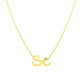 Yellow Gold 14k Si Women's Necklace with Diamond