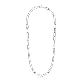 Sterling Silver Wide Paperclip Women's Chain Necklace