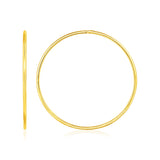 Yellow Gold 14k Endless Style Hoop Earrings in Hinged Snap Back
