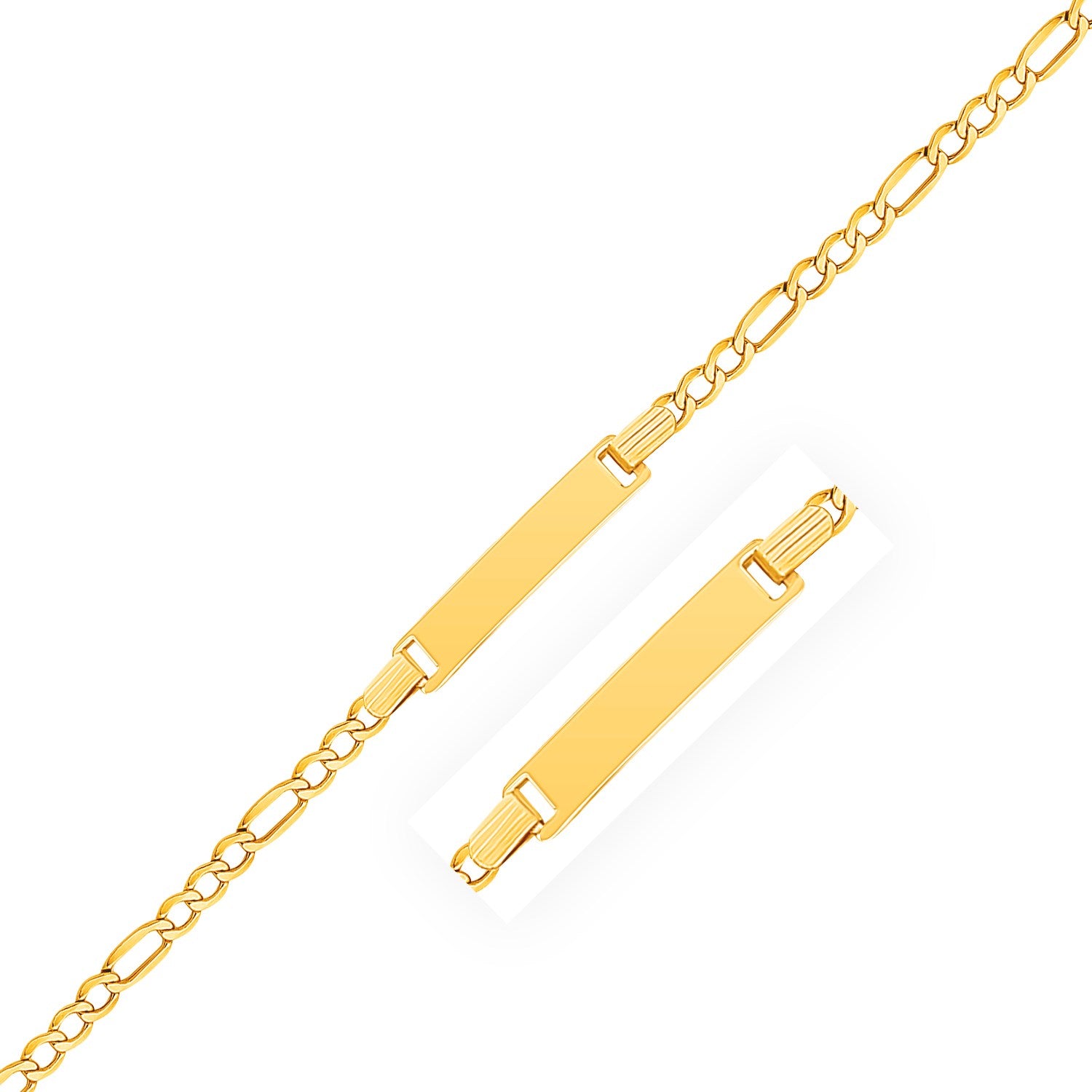 Yellow Gold 14k Figaro Link Children's ID Bracelet