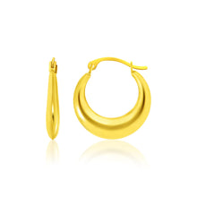 Load image into Gallery viewer, Yellow Gold 14k Graduated Round Shape Hoop Earrings with Snap Lock