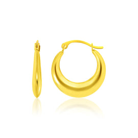 Yellow Gold 14k Graduated Round Shape Hoop Earrings with Snap Lock
