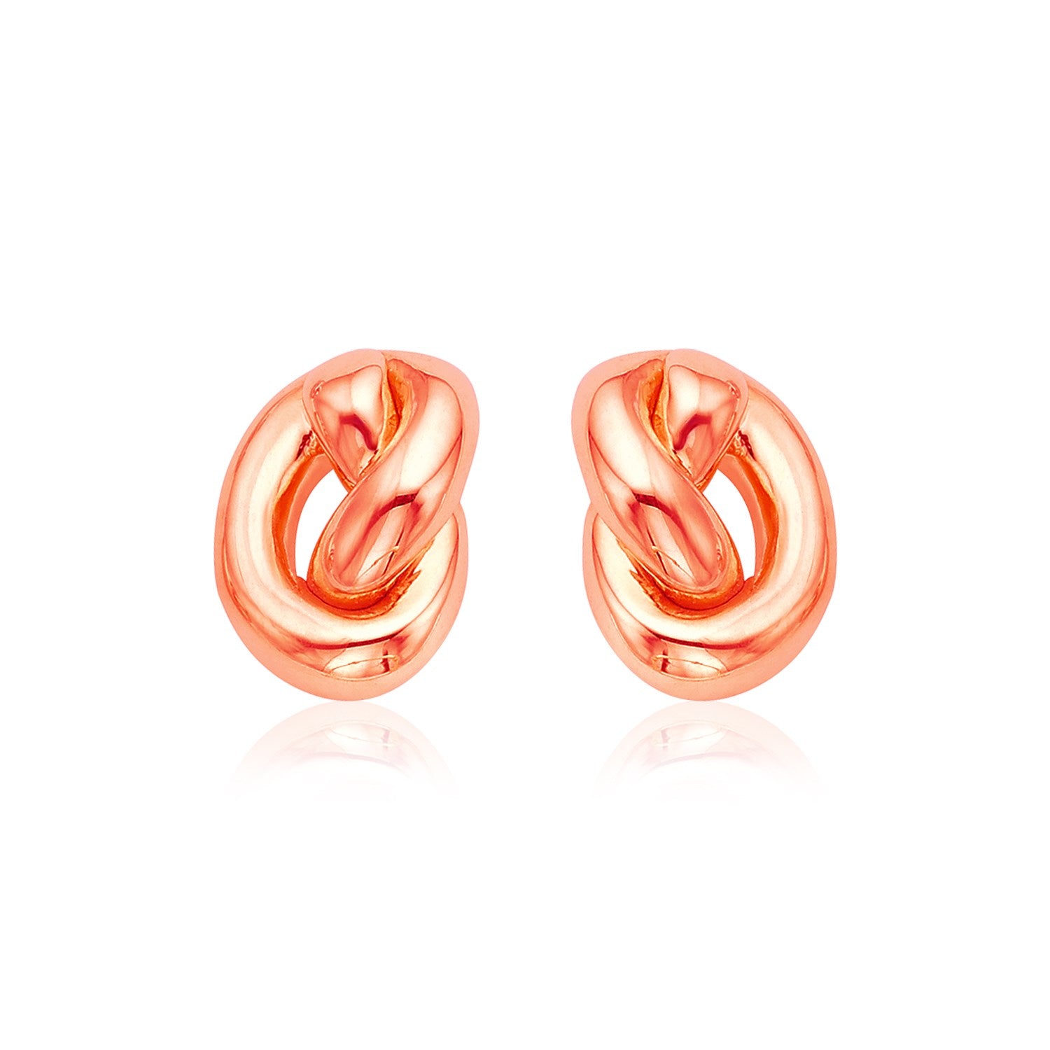 Rose Gold 14k Polished Knot Fancy Earrings