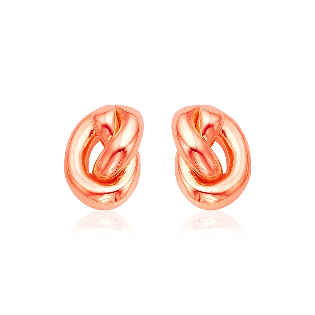 Rose Gold 14k Polished Knot Fancy Earrings