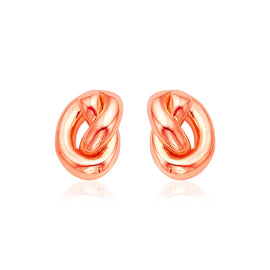 Rose Gold 14k Polished Knot Fancy Earrings