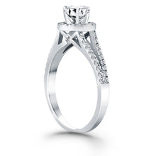 Load image into Gallery viewer, White Gold 14k Diamond Halo Split Shank Engagement Ring