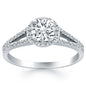 White Gold 14k Diamond Halo Split Shank Engagement Ring