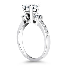 Load image into Gallery viewer, White Gold 14k Three Stone with Diamond Band Engagement Ring