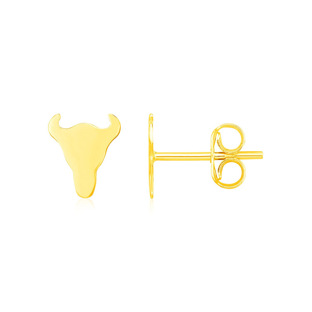 Yellow Gold 14K Longhorn Fancy Earrings