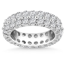 Load image into Gallery viewer, 14k White Gold Double Band Round Diamond Eternity Ring