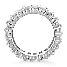 Load image into Gallery viewer, 14k White Gold Double Band Round Diamond Eternity Ring