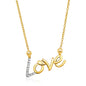 Yellow Gold 14k 18 inch Women's Necklace with Gold and Diamonds Love Symbol
