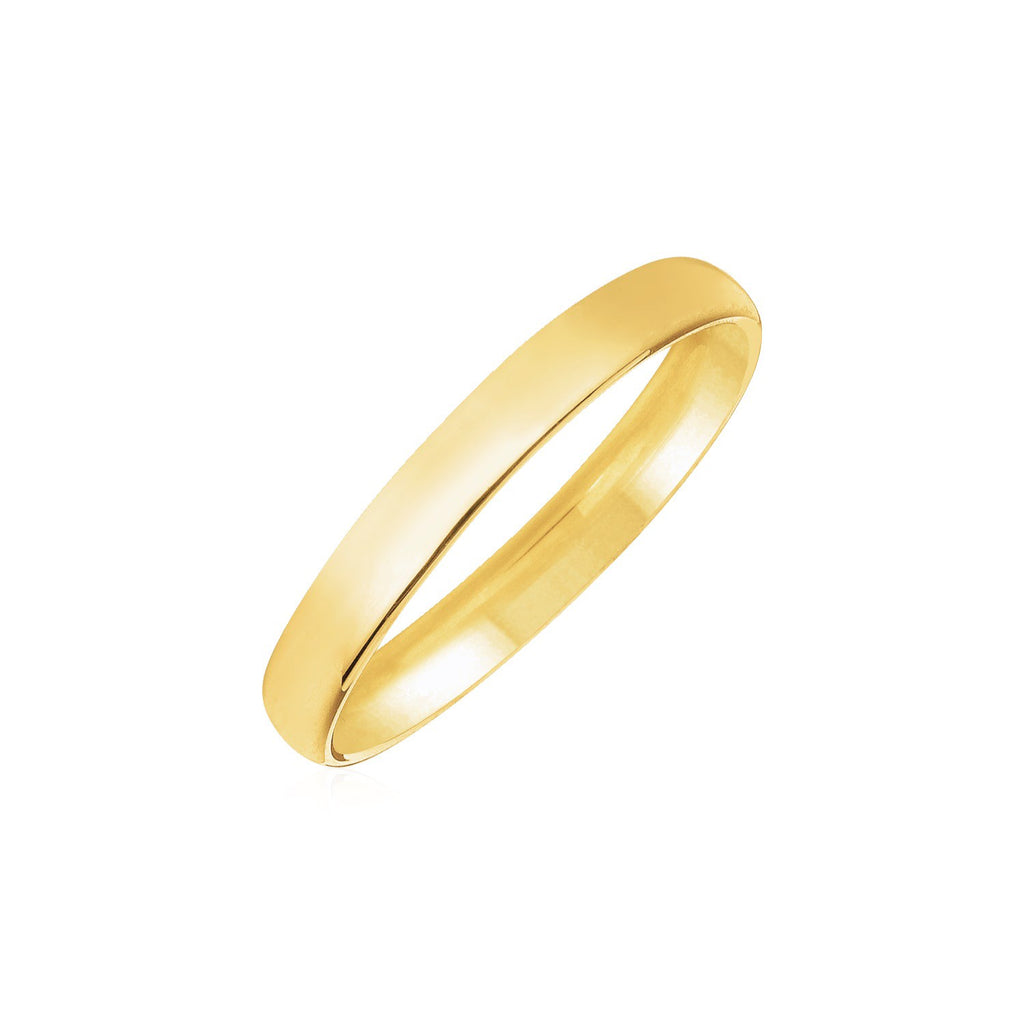 Yellow Gold 14k 3mm Comfort Fit Wedding Band