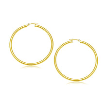 Load image into Gallery viewer, Yellow Gold 10k 30 mm Polished Hoop Earrings with Snap Lock Backing