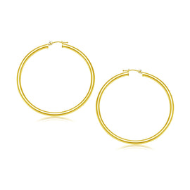 Yellow Gold 10k 30 mm Polished Hoop Earrings with Snap Lock Backing