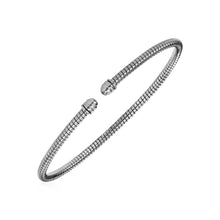 Load image into Gallery viewer, White Gold 14k Narrow Cable Textured Bangle