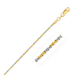 White and Yellow 14k 1.5mm Gold Two Tone Sparkle Chain in Lobster Clasp