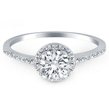 Load image into Gallery viewer, White Gold 14k Diamond Halo Collar Engagement Ring