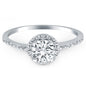 White Gold 14k Diamond Halo Collar Engagement Ring