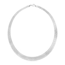 Load image into Gallery viewer, Sterling Silver Serpentine Style Women&#39;s Necklace with Linear Texture