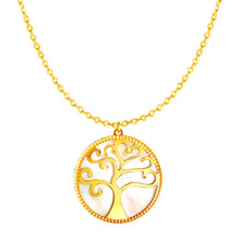 Load image into Gallery viewer, Yellow Gold 14k Tree of Life Women&#39;s Pearl Necklace