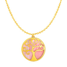 Load image into Gallery viewer, Yellow Gold 14k Tree of Life Women&#39;s Pearl Necklace