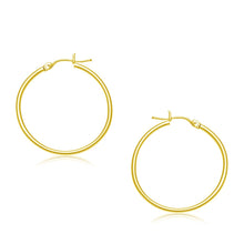Load image into Gallery viewer, Yellow Gold 10k Polished Timeless Hoop Earrings with Snap Lock