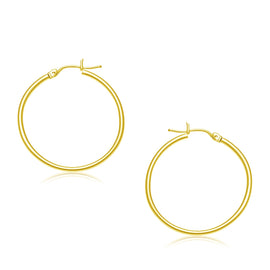 Yellow Gold 10k Polished Timeless Hoop Earrings with Snap Lock