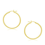 Yellow Gold 10k Polished Timeless Hoop Earrings with Snap Lock